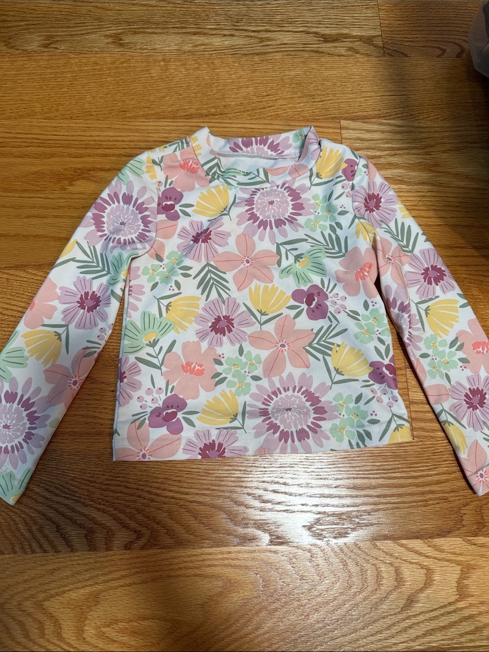 Girls Floral Long-Sleeve Top swim guard